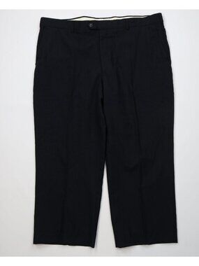 Vintage 90s Streetwear Mens 44x27 Wool Knit Pinstriped Wide Leg Chino Pants